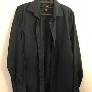 H&M Long Sleeve Dress Shirt Navy Color